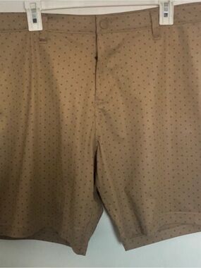 Men's Flat-Front Shorts in Tan with Micro Dot Pattern